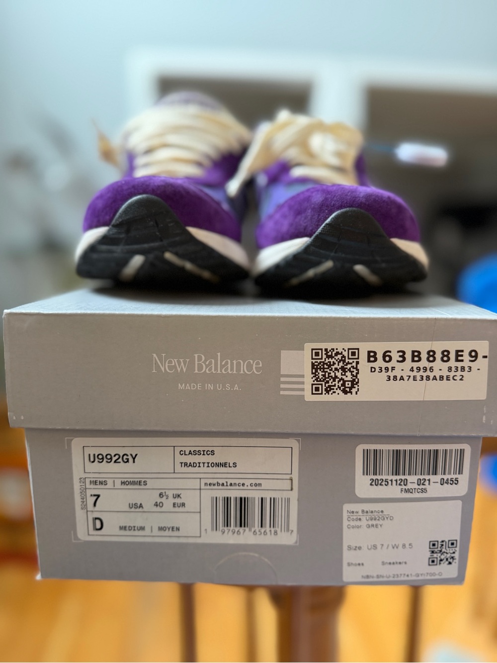 New Balance 993 Made in USA Teddy Santis Interstellar size 7 purple - Picture 3 of 5